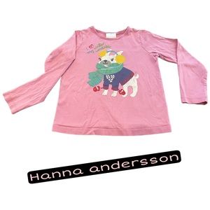 Hanna Andersson winter Wardrobe Dog Pink T Shirt girls size 5t (120)